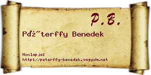 Péterffy Benedek névjegykártya