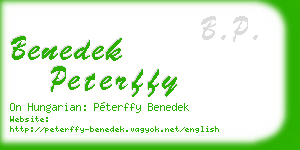 benedek peterffy business card